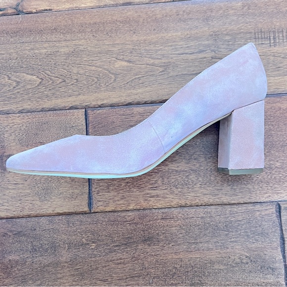 MARC FISHER Claire Light Blush Pink Suede Pointed Toe Pump Genuine Leather 9.5M - Picture 6 of 8